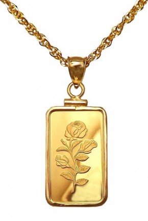 PAMP 5g .9999 Gold Bar Necklace with 14K Chain
